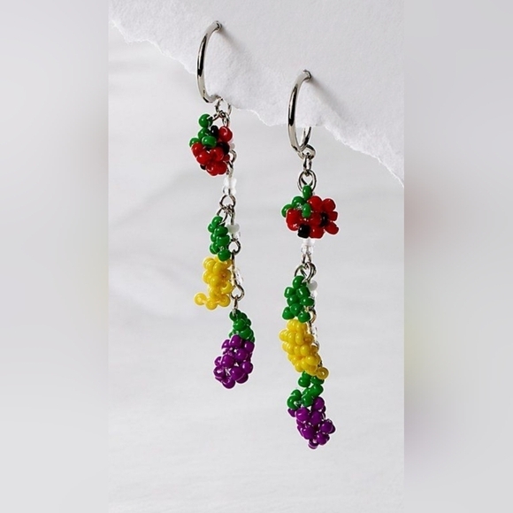 Anthropologie Jewelry - Anthropologie,  Sweet Treat Beaded Dangle Earrings -NWT!